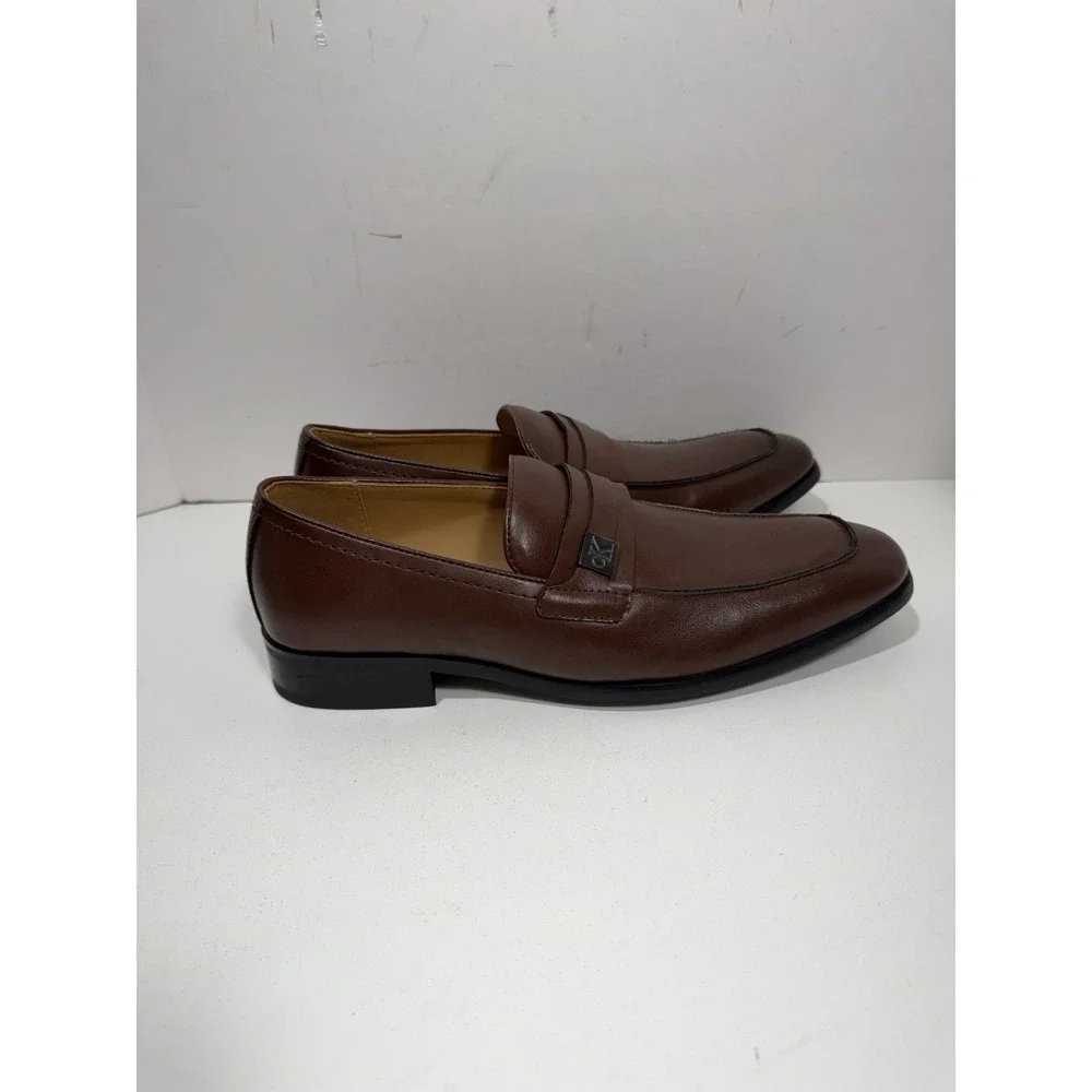 Calvin Klein Jameson Loafers Brown Slip-On Dress Shoes CMJIMNON-R Size 7.5 Men's